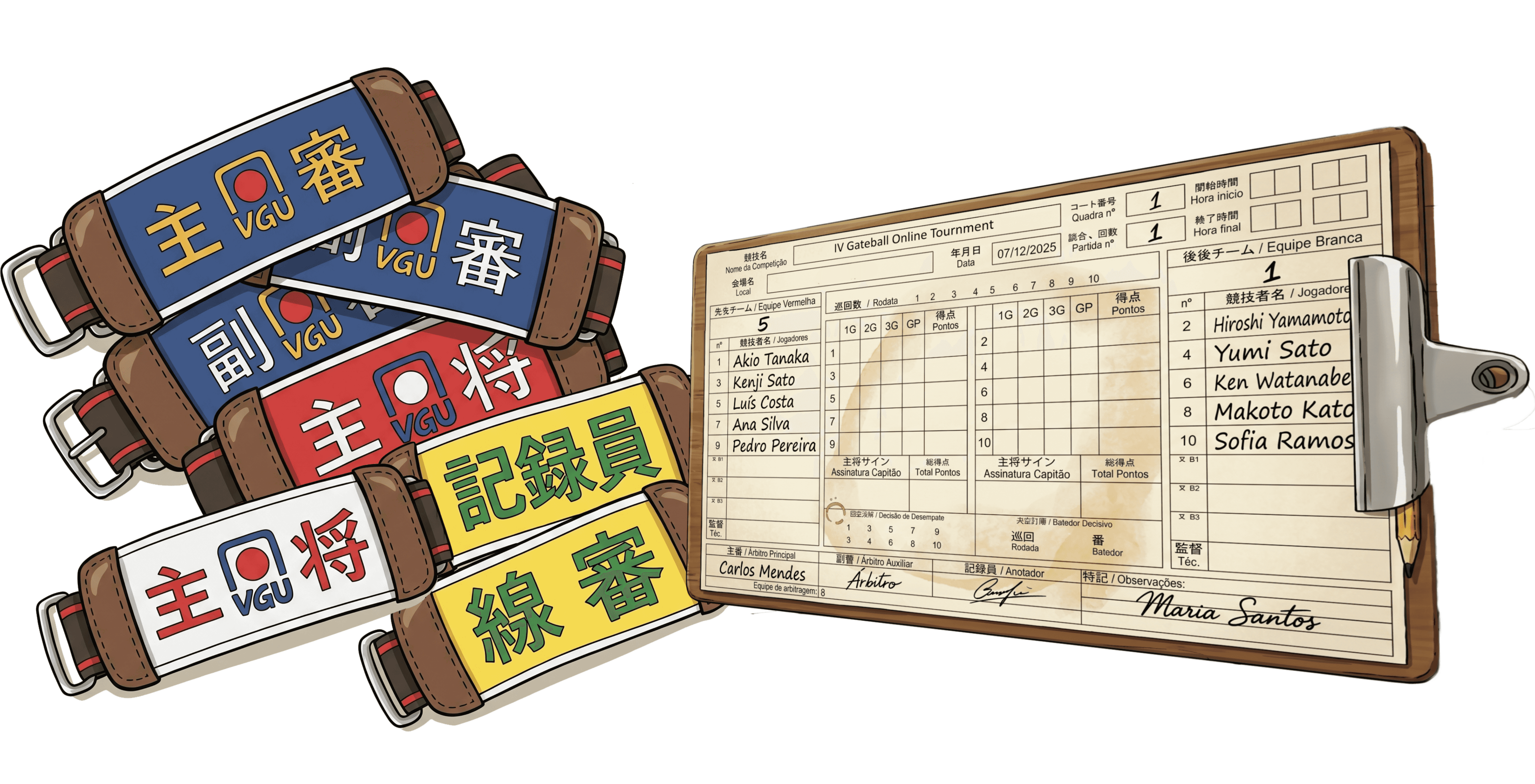 Súmulas e braçadeiras